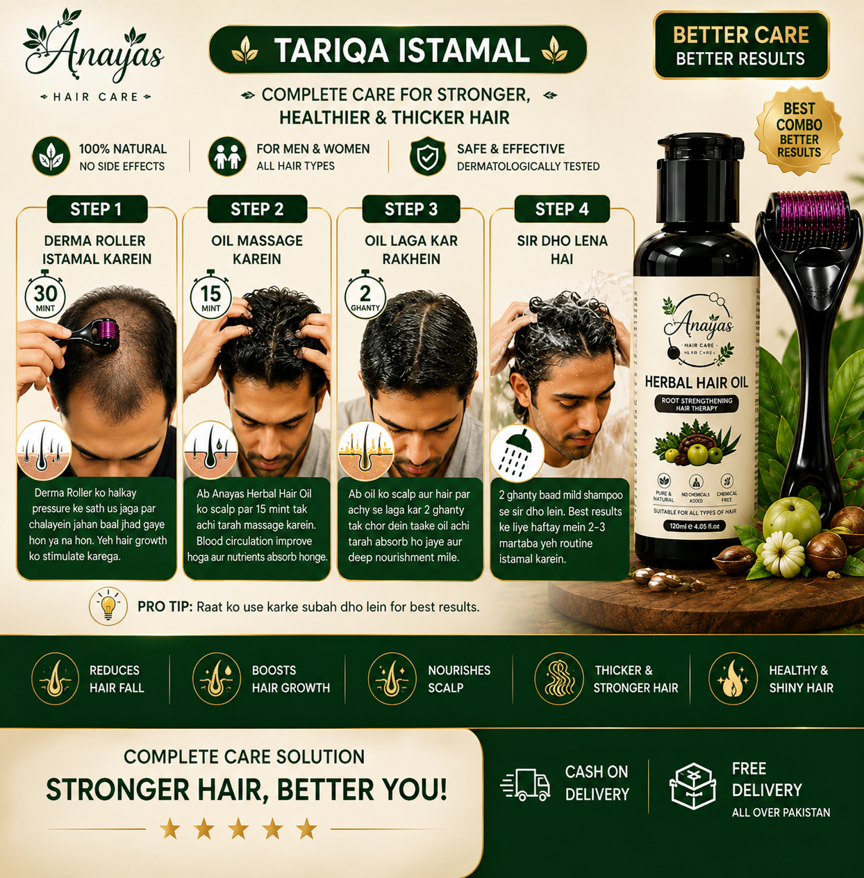 Anaya's Herbal Hair Oil – Root Strengthening Hair Therapy | 120ml