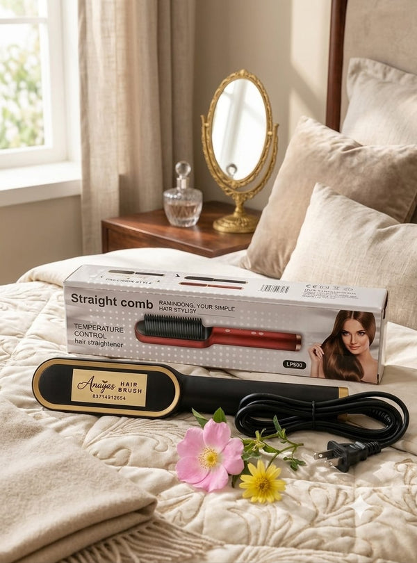 Anaya's Hair Straightening Brush – Fast & Easy Hair Styling Comb