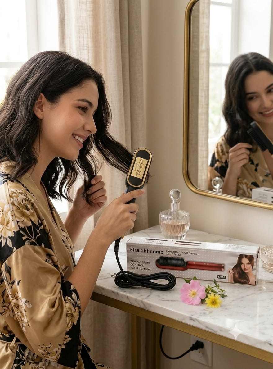 Anaya's Hair Straightening Brush – Fast & Easy Hair Styling Comb