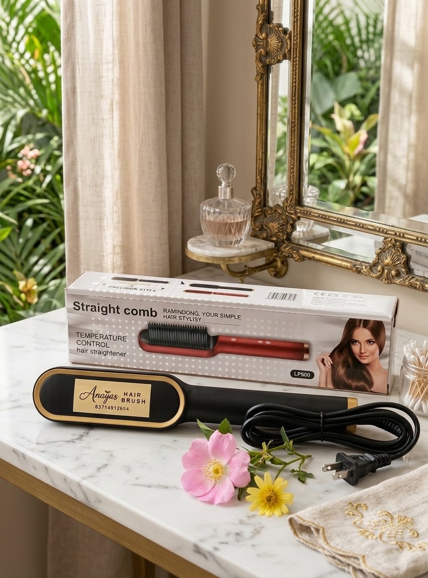 Anaya's Hair Straightening Brush – Fast & Easy Hair Styling Comb