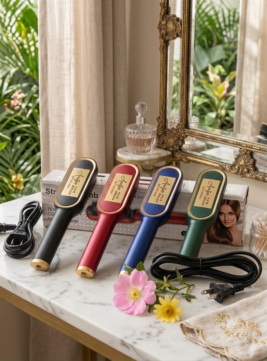 Anaya's Hair Straightening Brush – Fast & Easy Hair Styling Comb