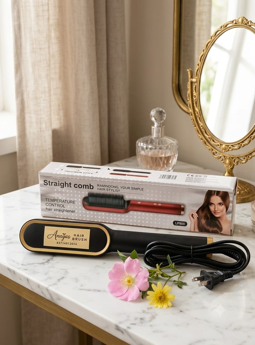 Anaya's Hair Straightening Brush – Fast & Easy Hair Styling Comb